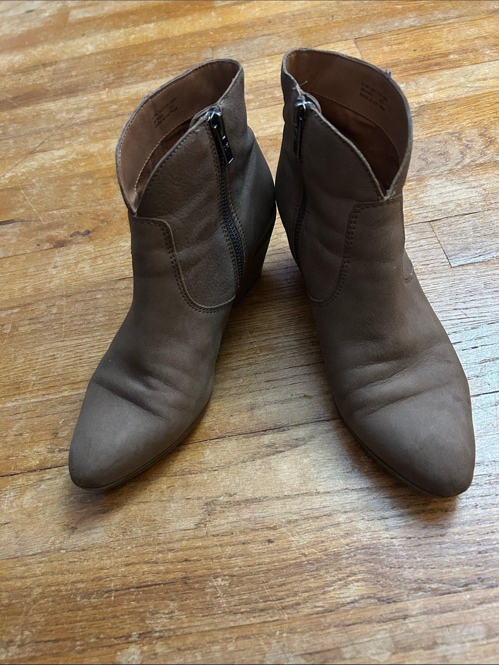 Frye Jennifer Gray Leather Zip Ankle Boots Booties Size 8.5